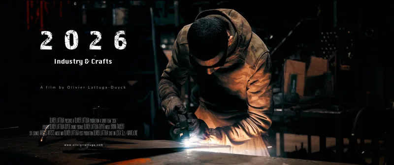 Cartel del showreel Industria y artesanía 2026: un soldador trabajando en un taller